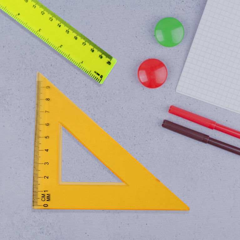 4-piece Geometry Set Triangle Ruler Protractor Straight Ruler