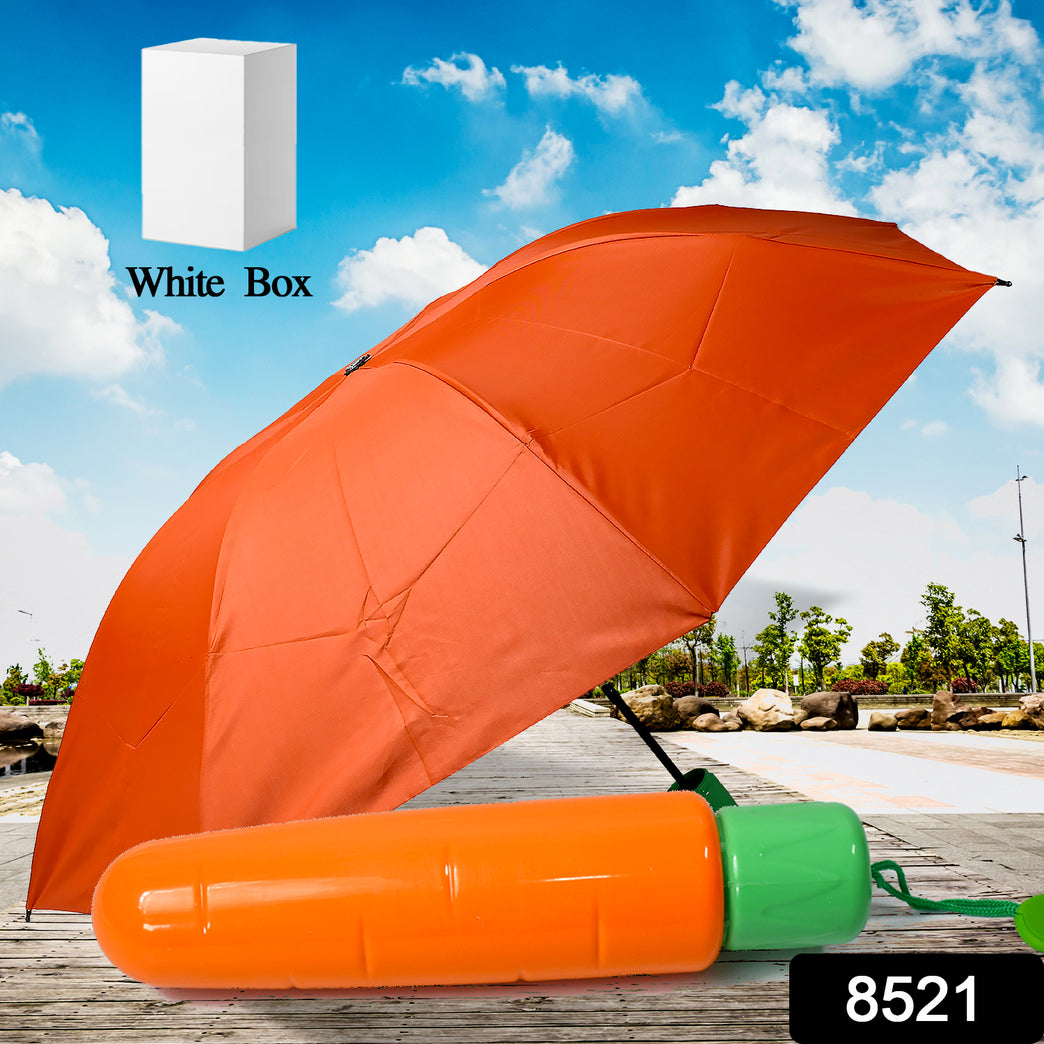 8521 Vegetable Shaped Folding Umbrella Plastic Case Creative Fashion Folding Mini Sun Shade Rain Umbrella Unique Umbrella Sun Uv Protection Cute Design (1 Pc)