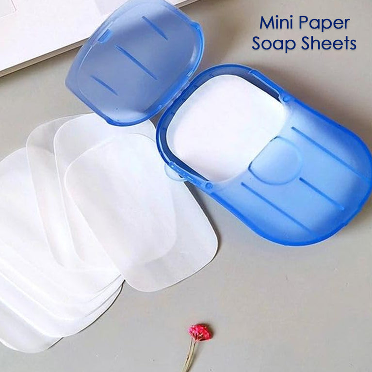 Portable Easy Carry Travel Paper Soap Sheet With Mini Box (20 Sheets In A Pack Approx Mix Color)