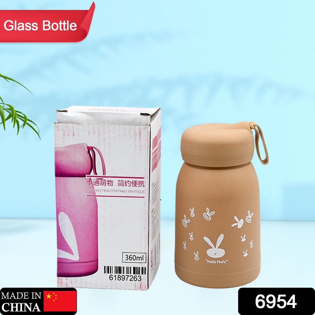 6954 Cute Water Bottle For Kids - 330 Ml Cute Bunny Water Bottle Cute Rabit Print Water Bottle For Boys And Girls Kids Return Gift Water Bottle Sipper Insulated Water Bottle (Moq - 100 Pc)