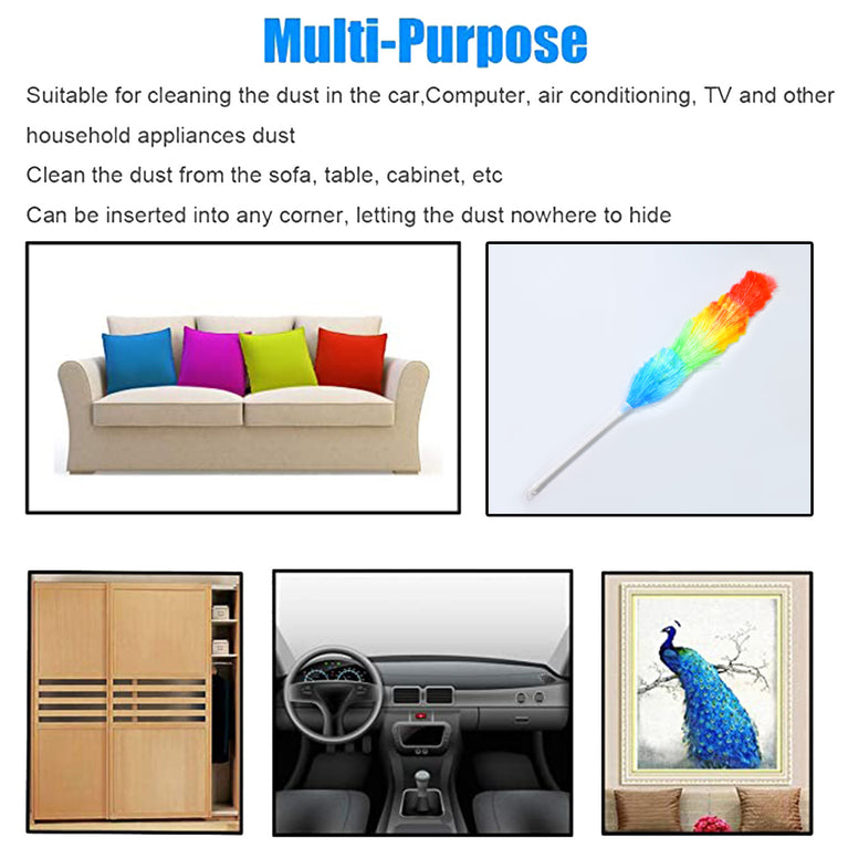 6321 Colorful Feather Duster Microfiber Duster For Cleaning Dusting Stick Dusting Brush