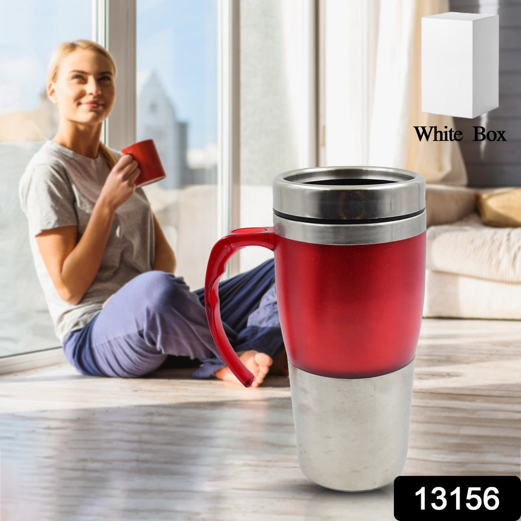 High Quality Stainless Steel Vacuum Glass Insulated Glass Coffee Cups Double Walled Travel Mug Car Coffee Mug (With Lid Handle 1 Pc)