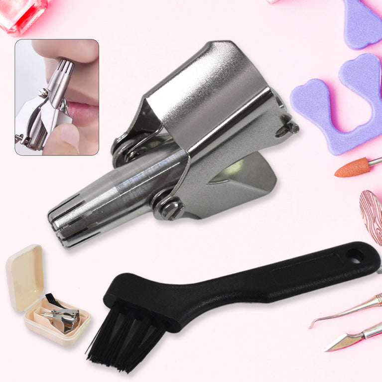 Nose Hair Clipper Stainless Steel Hair Remover (1 Pc With Brush Plastic Case)