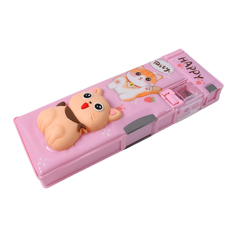 Magnetic Pencil Case Compass Box With Sharpener (1 Pc)