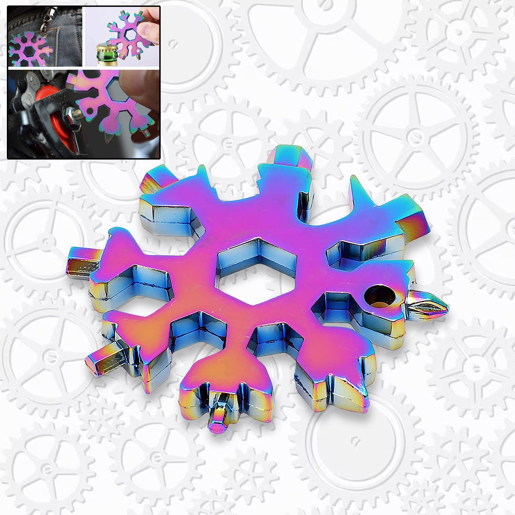 Durable Portable 18 In 1 Snowflake Multi-tool Snowflake Bottle Opener Flat Phillips Screwdriver Kit Wrench