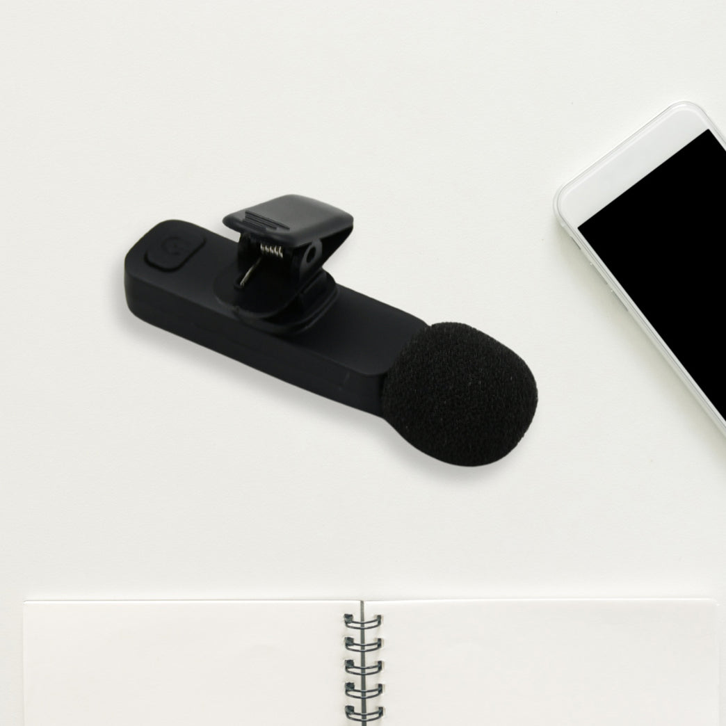 12639 Intelligent Noise Cancelling Live Streaming Clip On Microphone For Type-c For Iphone With Charging Mini Wireless Lapel Collar Microphone