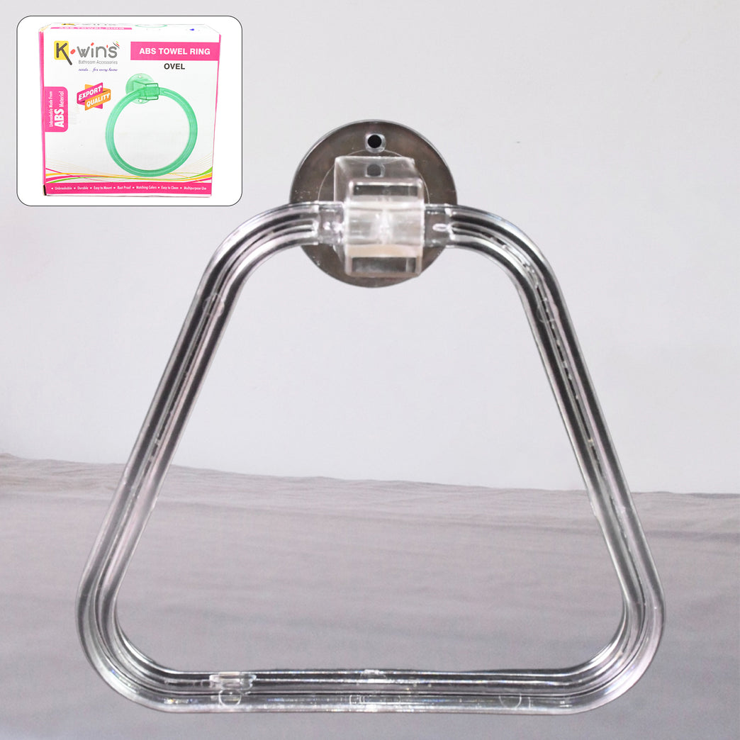 Unbreakable Abs Square Towel Ring Wall Mounted Stand Holder (1 Pc)