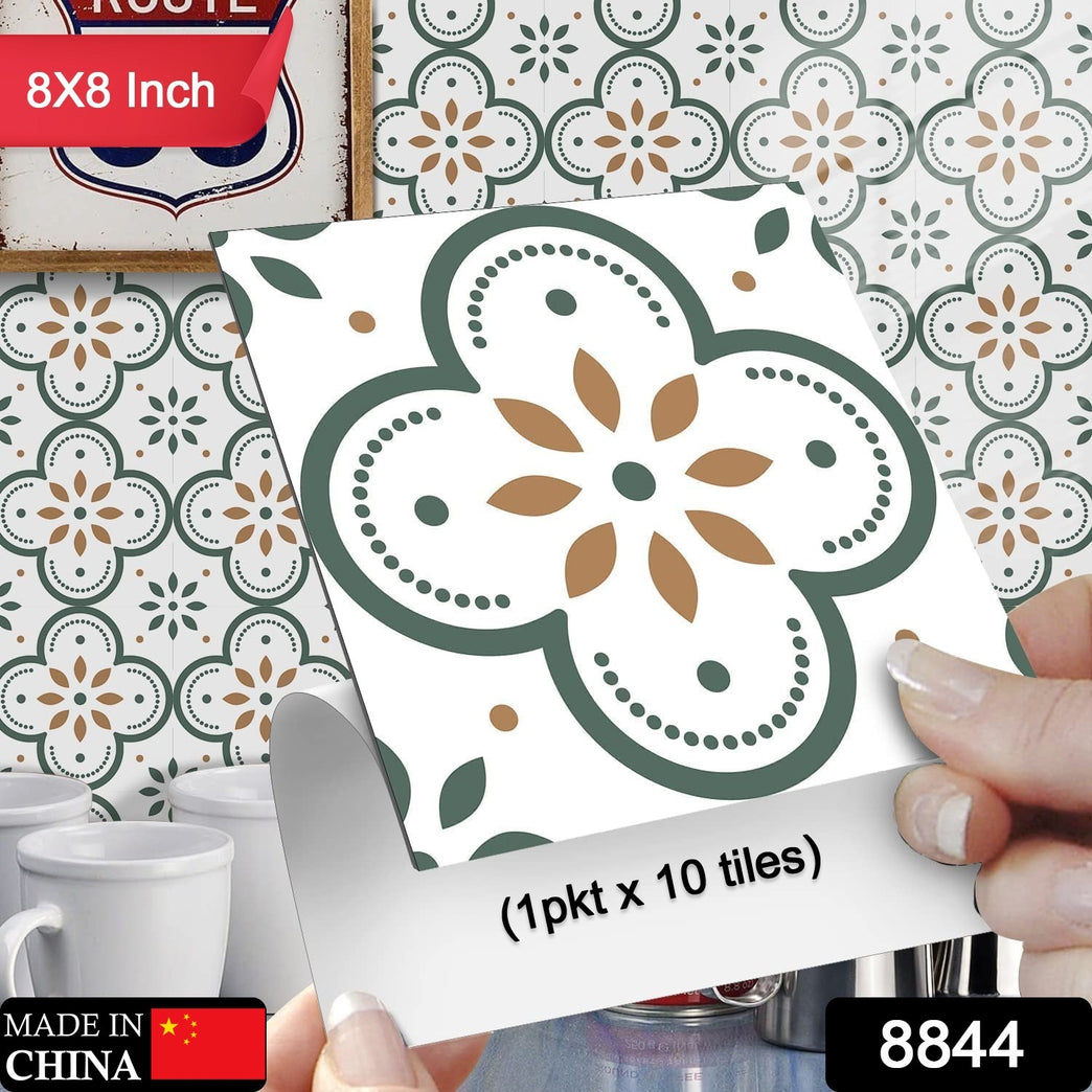 Peel And Stick Floor Tiles Kitchen Bathroom Backsplash Sticker Detachable Waterproof Diy Tile Stickers For Wall Decoration Tiles Home Decoration (8x8 Inch 10 Pcs Set)
