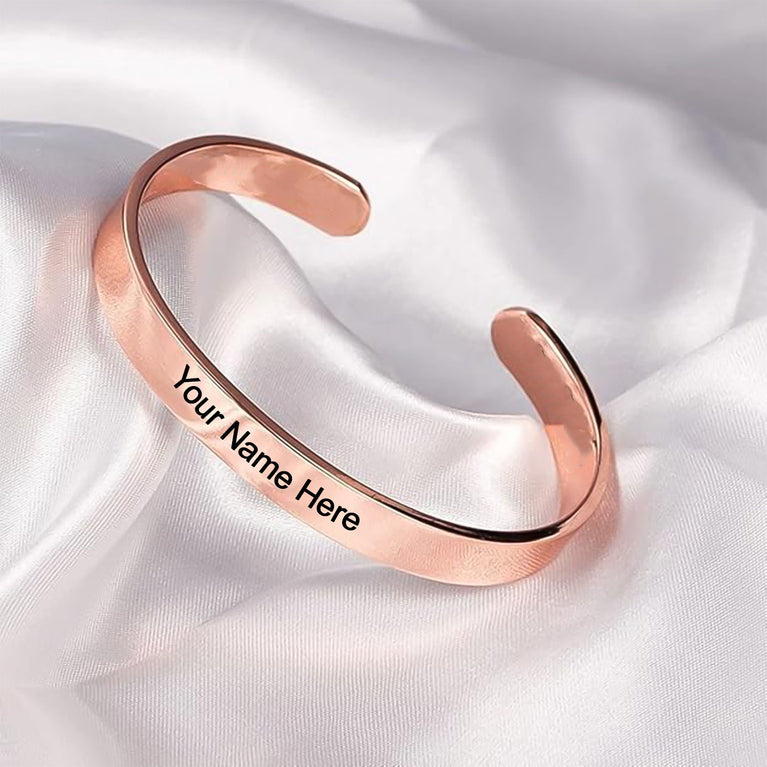 Customized Personalized Stylish Kada Bracelet (1 Pc Rose Gold Copper)