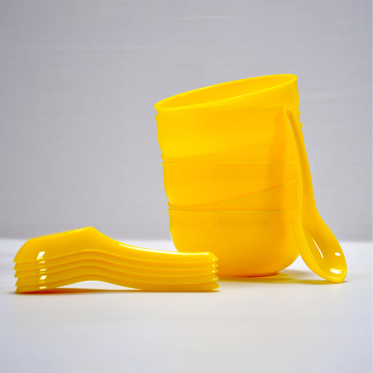 5105 Soup Bowl Spoon Set Plastic For Kitchen Home Use