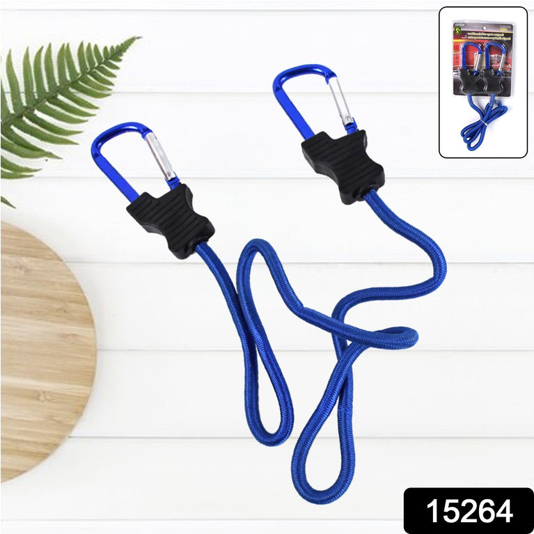 Carabiner Bungee Cords With Hook Tie Downs Luggage Strap Carrying Bag Secure (1 Pc Mix Color)