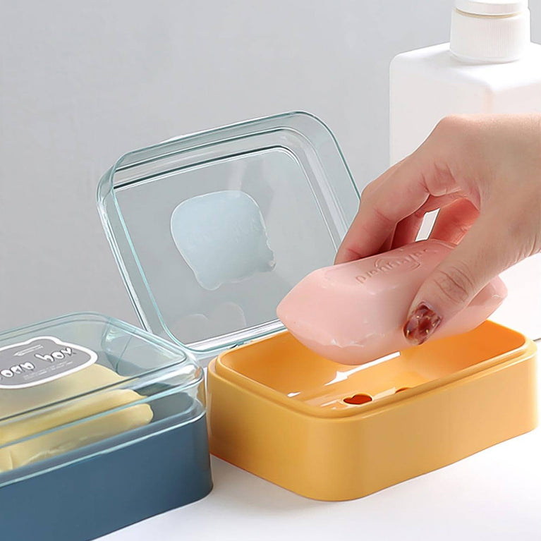 Plastic Soap Dish Portable Plastic Self Draining Soap Holder (1 Pc Mix Color)