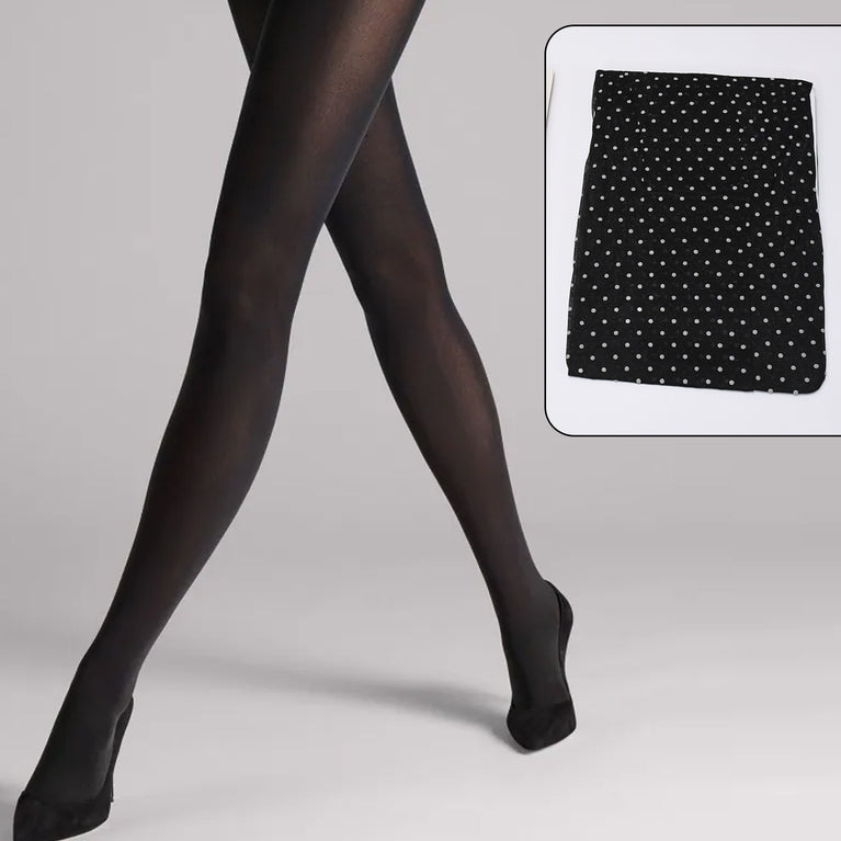 6489 Body Stocking Cloth White Dot Design Stocking Cloth With Elastic Cloth Best Soft Material Cloth