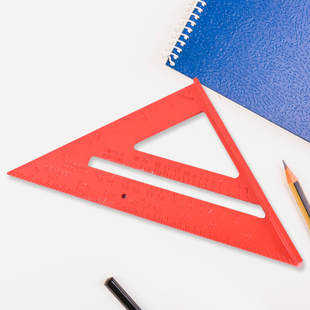 Double Side Scale Triangle Ruler Measurement Hand Tool (1 Pc Red)