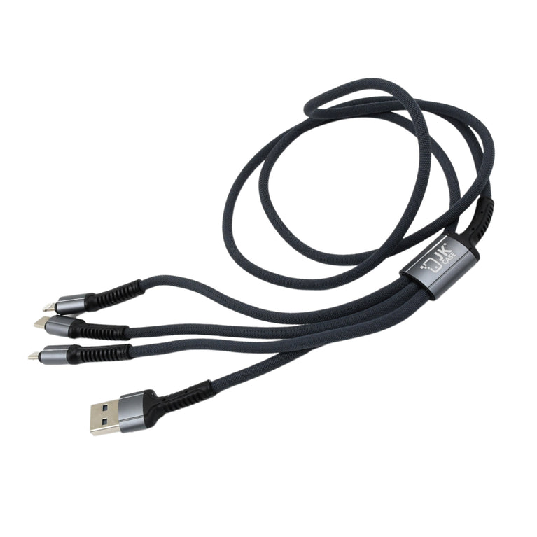 3 In 1 Multi Super Fast Charging Cable (1 Pc 1200 Mm)