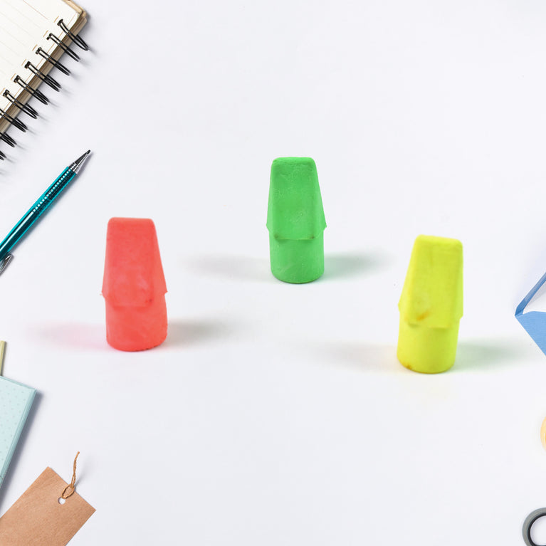 Pencil Top Eraser Rubber Erasers (1 Pc Mix Colour Design)