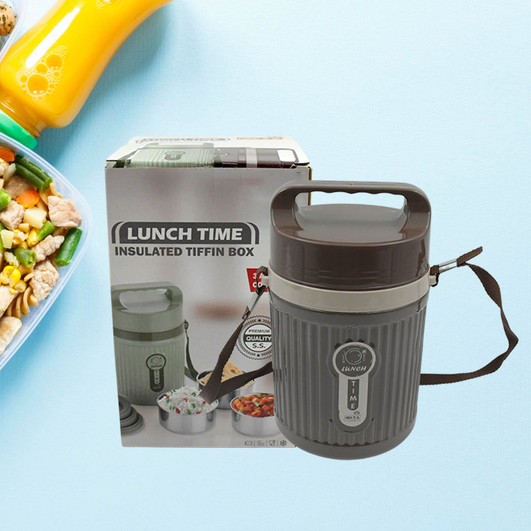2373 Smart Insulated Stainless Steel Tiffin 3 Compartment Lunch Box With Handle Stackable Stainless Steel Lunch Box Bpa Free Leakproofdabba For Office Home School (1 Pc 3 Compartment)
