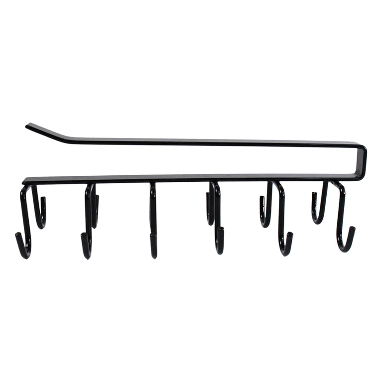 Double-row Metal Cupholder Rack Multi-purpose Iron Hanger With 6 Hooks (1 Pc)