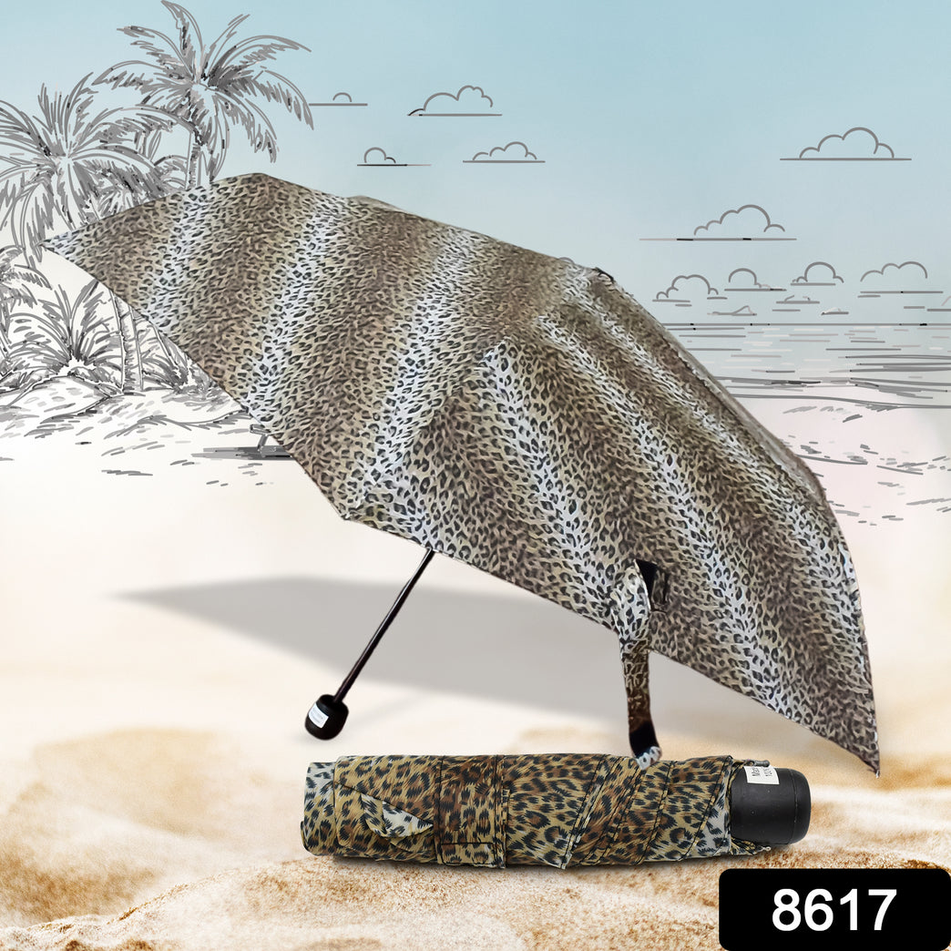 Leopard Shape 3-fold Sun Rain Protective Foldable Umbrella (1 Pc)