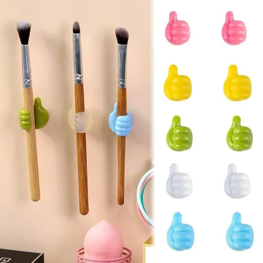 9117 Thumb Cable Clipscord Holder Multi-functional Wall Hooks Cable Organizer Cable Management For Desk Home Office Car Multi Color (Pack Of 10)
