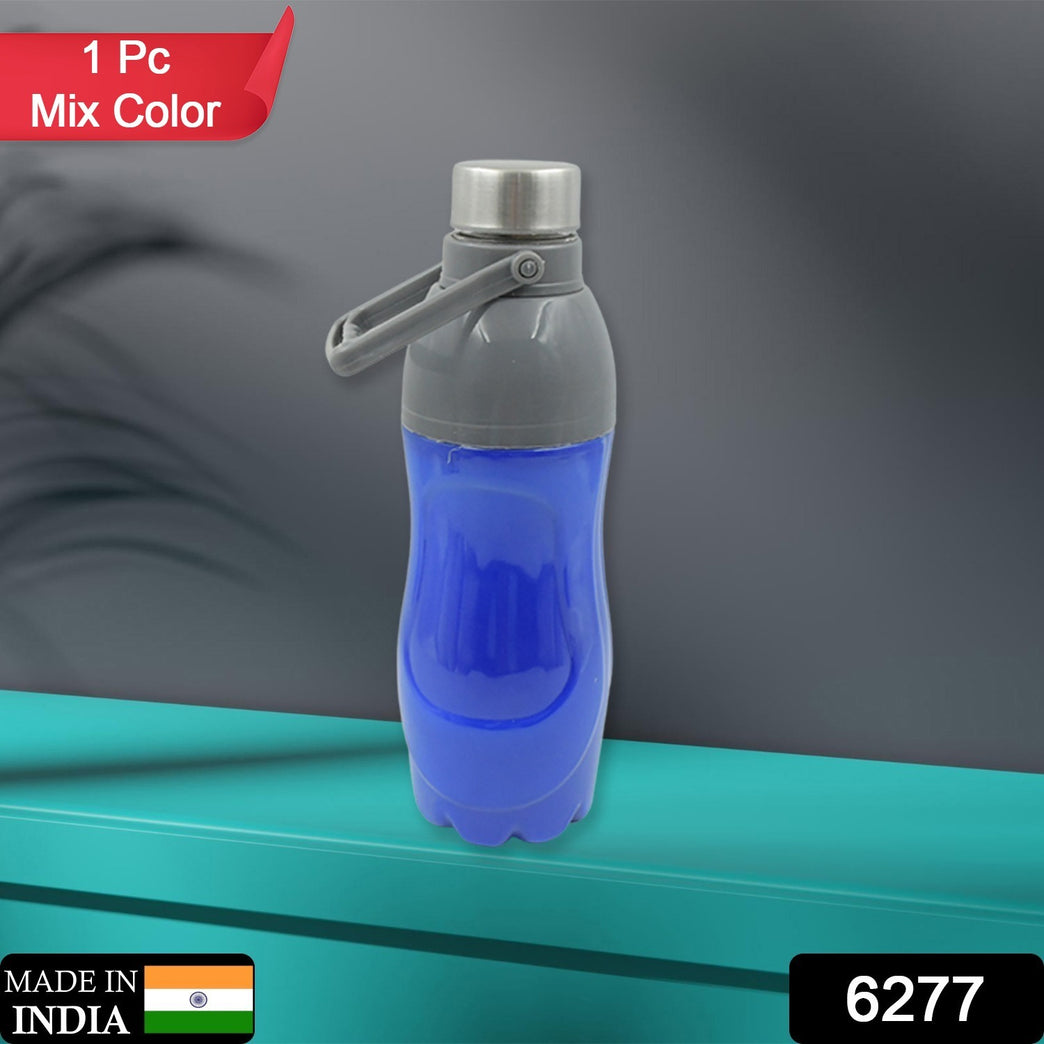 6277 Plastic Sports Insulated Water Bottle With Handle Easy To Carry High Quality Water Bottle Bpa-free Leak-proof For Kids School For Fridge Office Sports School Gym Yoga (1 Pc Mix Color)