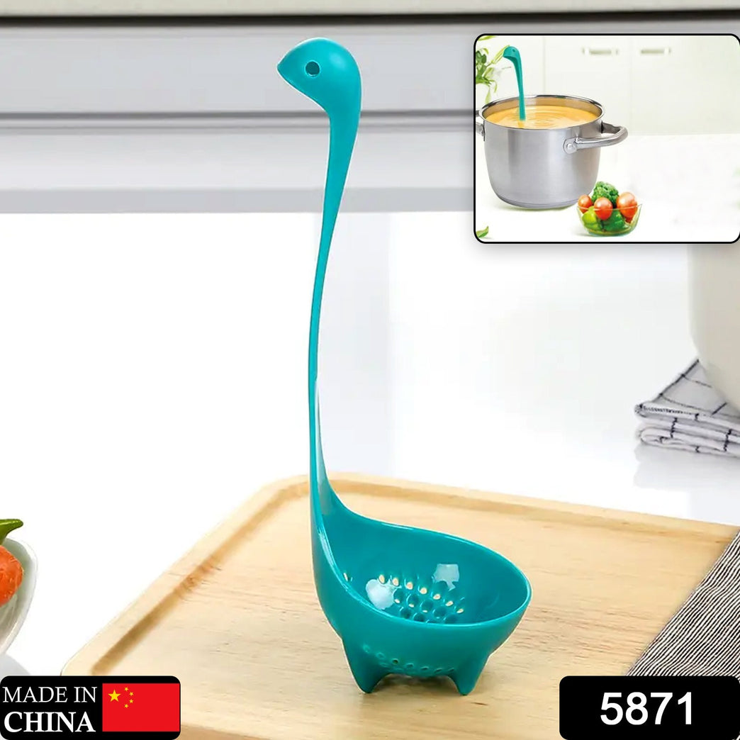 5871 Soup Spoon Creative Long Handle Standing Loch Ness Monster Colander Spoon Dinnerware Cooking Tools Kitchen Accessories