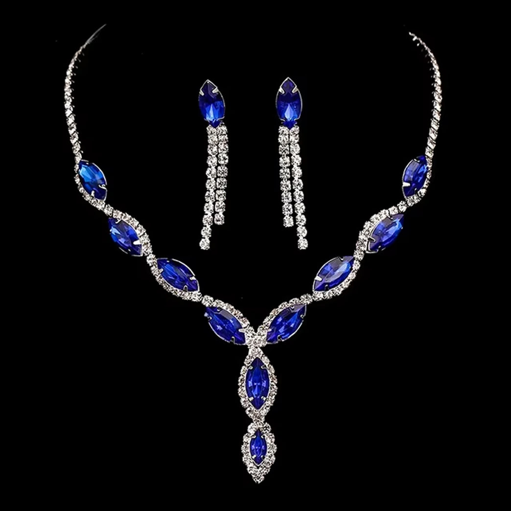 Necklace And Earrings Set Wedding Jewelry Set (1 Set Mix Color)