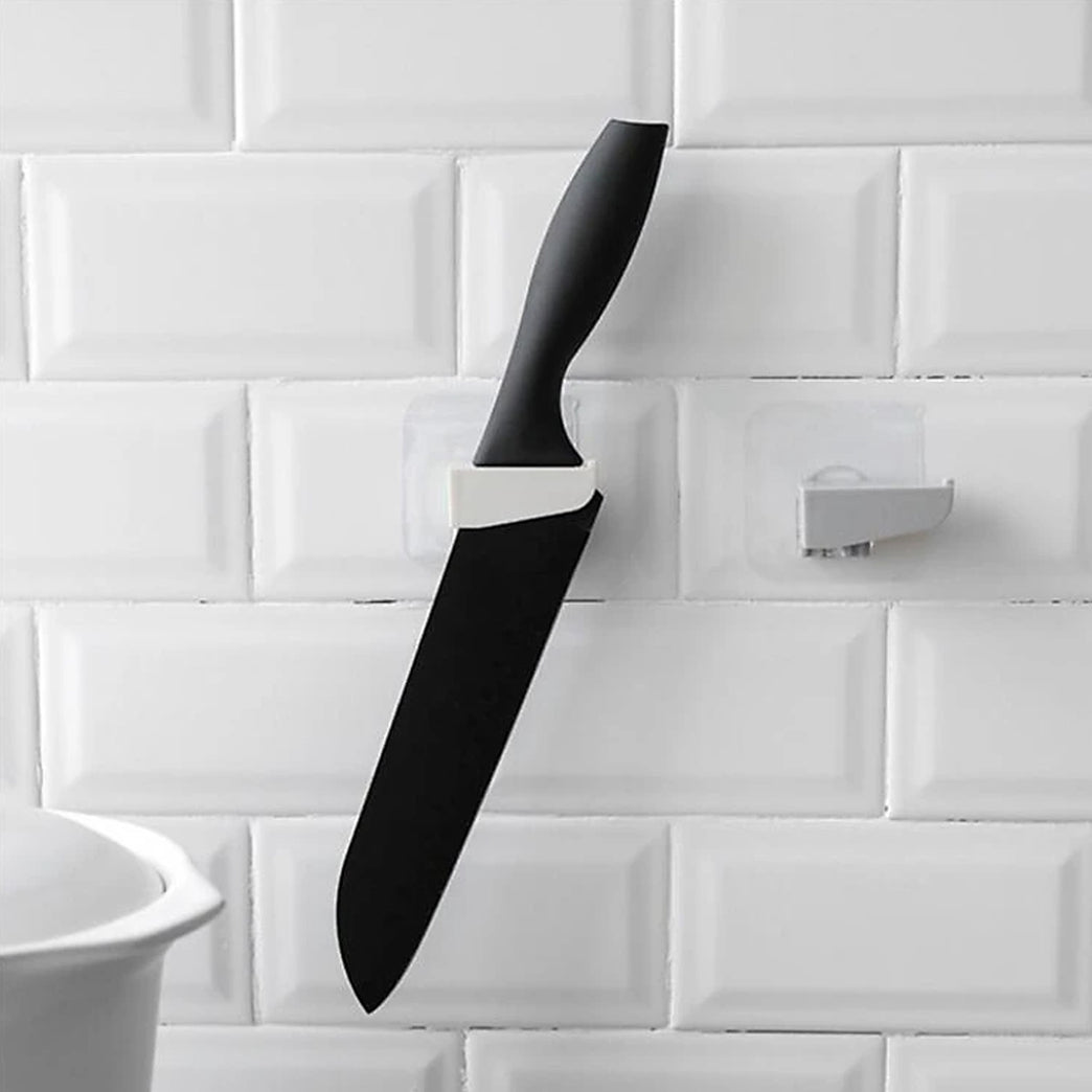 5733 Punch-free Wall Hanging Knife Holder Stand Knife Holder Kitchen Supplies Tool Holder Insert Knife Shelf Storage Rack (1 Pc )