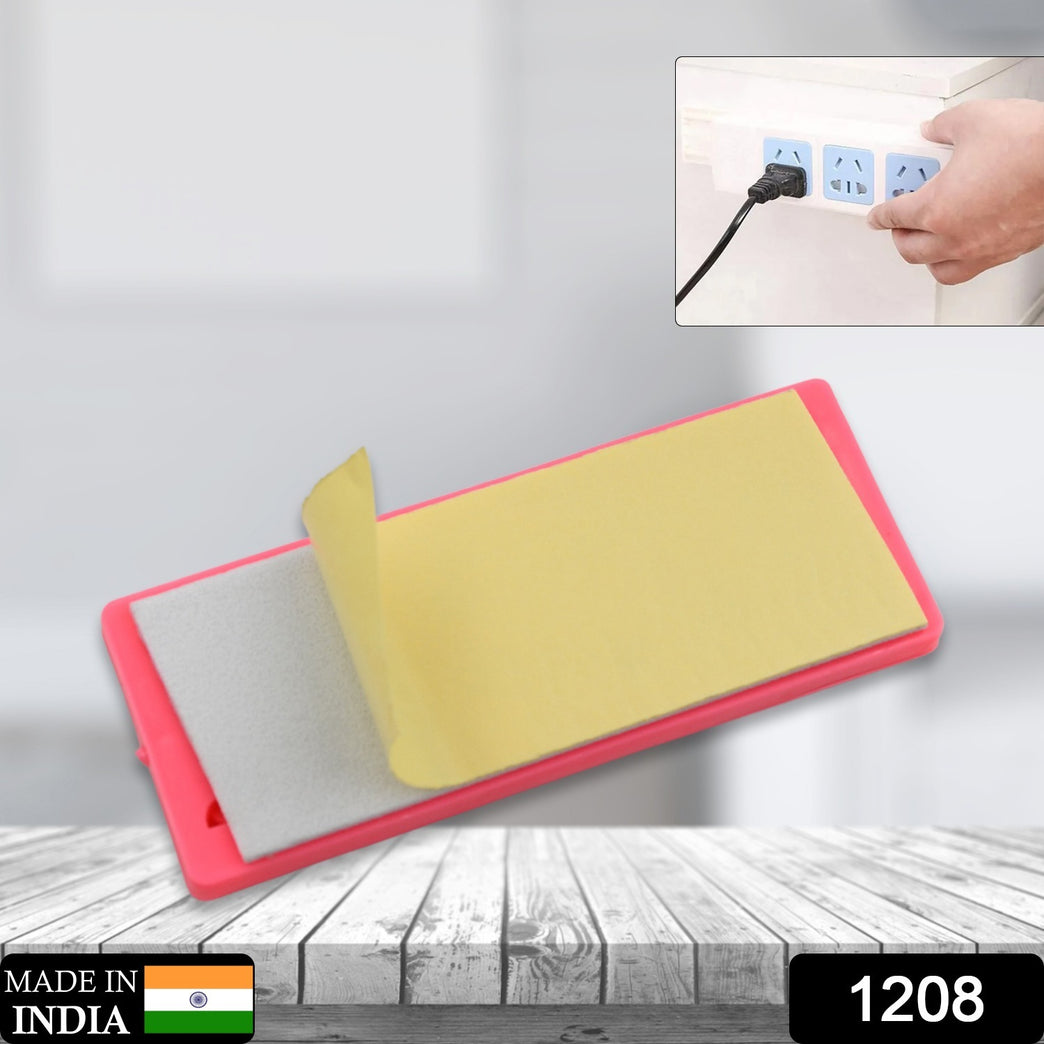 1208 Self Adhesive No Hole Wall Mount Reusable Non Residue Plug Organizer For Home Office Multiuse Device