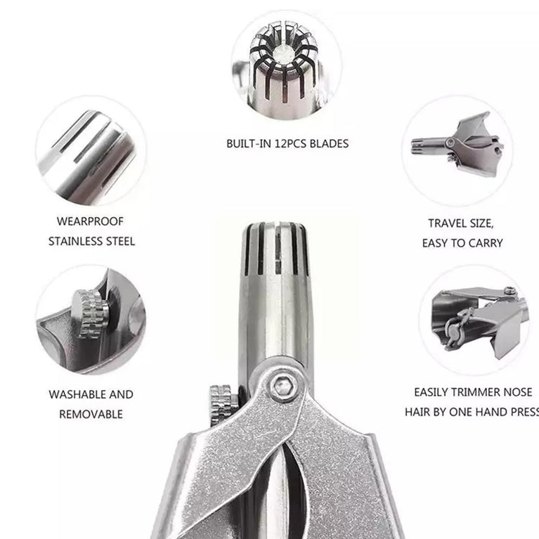 Nose Hair Clipper Stainless Steel Hair Remover (1 Pc With Brush Plastic Case)
