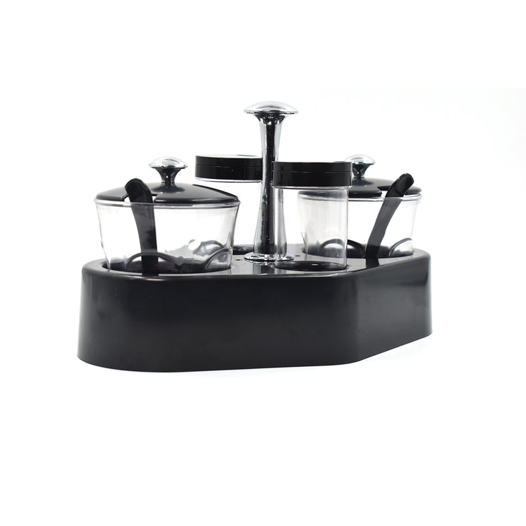 8122 Ganesh Rendy Condiment Set For Kitchen Transparent Jar For Easy To Access Spice 1 Piece Spice Set (Plastic)