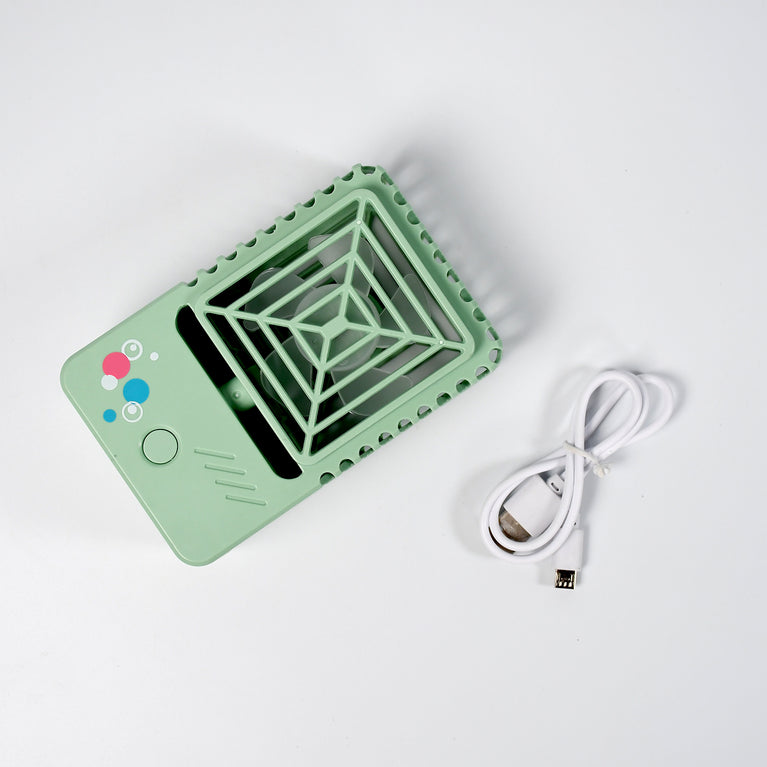 7608 Mini Desktop Fan Rechargeable Table Fan Handheld Fan Usb Fan Desk Fan Cooling Fan For Home Office Car Multi Use Fan (Battery Not Include)