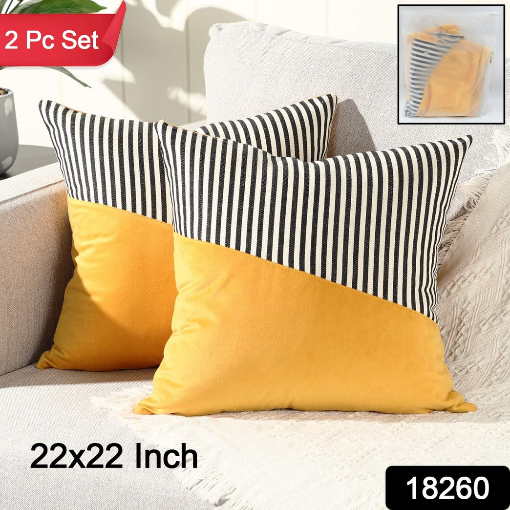 Decorative Pillow Covers Cushion Cases Soft Cotton (22 22 Inch 1 Pair 2 Pc)
