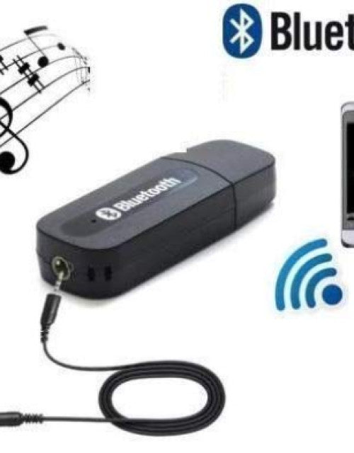 Bluetooth Stereo System Audio Aux Receiver USB Adapter 3.5mm for Car Speakers USB Adapter (Black)