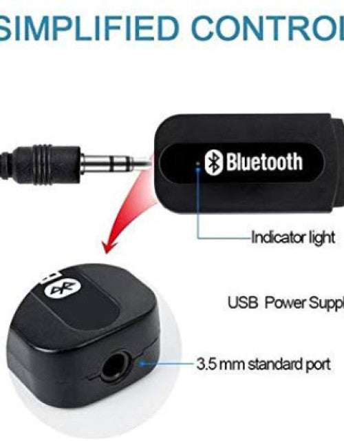 Bluetooth Stereo System Audio Aux Receiver USB Adapter 3.5mm for Car Speakers USB Adapter (Black)