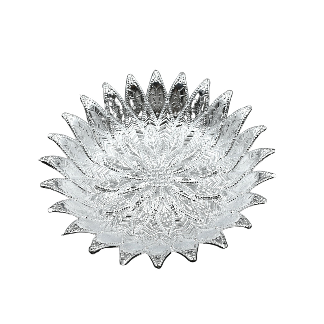 5480 Traditional Design Serving Tray Plastic Silver Finish Serving Tray Multipurpose Tray Decorative Tray Mukhwas Serving Tray (1 Pc )