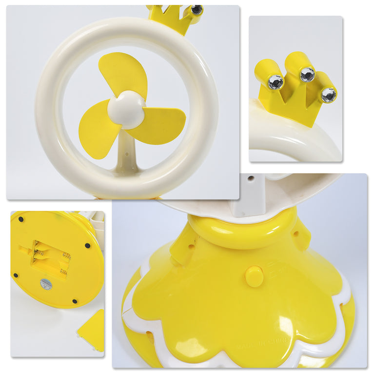 7715 Princess Portable Fan Bright Color Desktop Office Usb Battry Operate Fan (Battery Not Include)