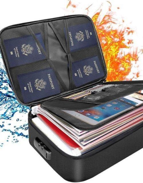 Document Organizer Storage Bag With Lock Waterproof File Folders Bag For Certificates Documents Safe Pouch Bag