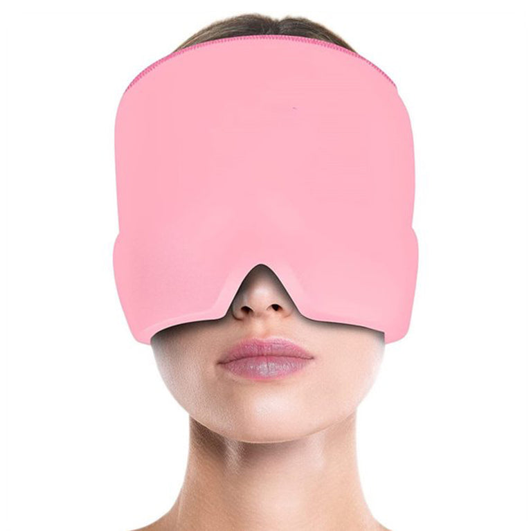 1204 Headache Relief Hat Migraine Cap Wearable Migraine Mask Ice Head Wrap For Tension Headache Puffy Eyes Sinus Headache Stress Relief