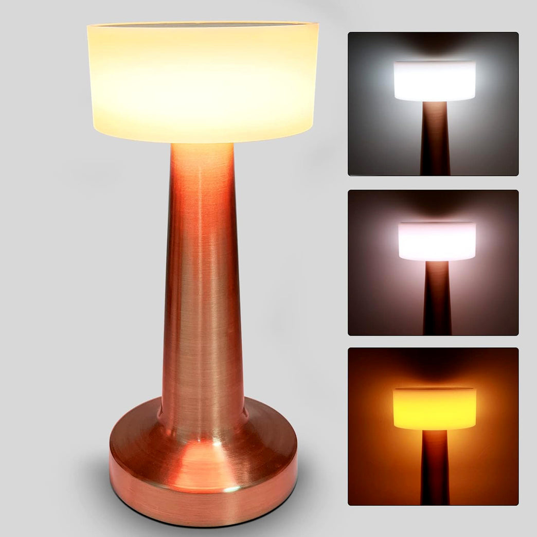 Led Lamp With Touch Control Decorative Desk Lamp Portable Metal Led Table Lamp Usb Rechargeable 3 Color 3 Levels Brightness Dimmable Eye Protection Modern Lamp For Home Decor Party Kids Room Bedroom (1 Pc)