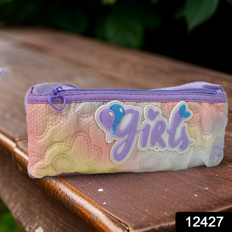 Pencil Pouch With Zipper Students Pencil Case Large Capacity Makeup Pouch Stationery Bag (1 Pc 2 Compartment)