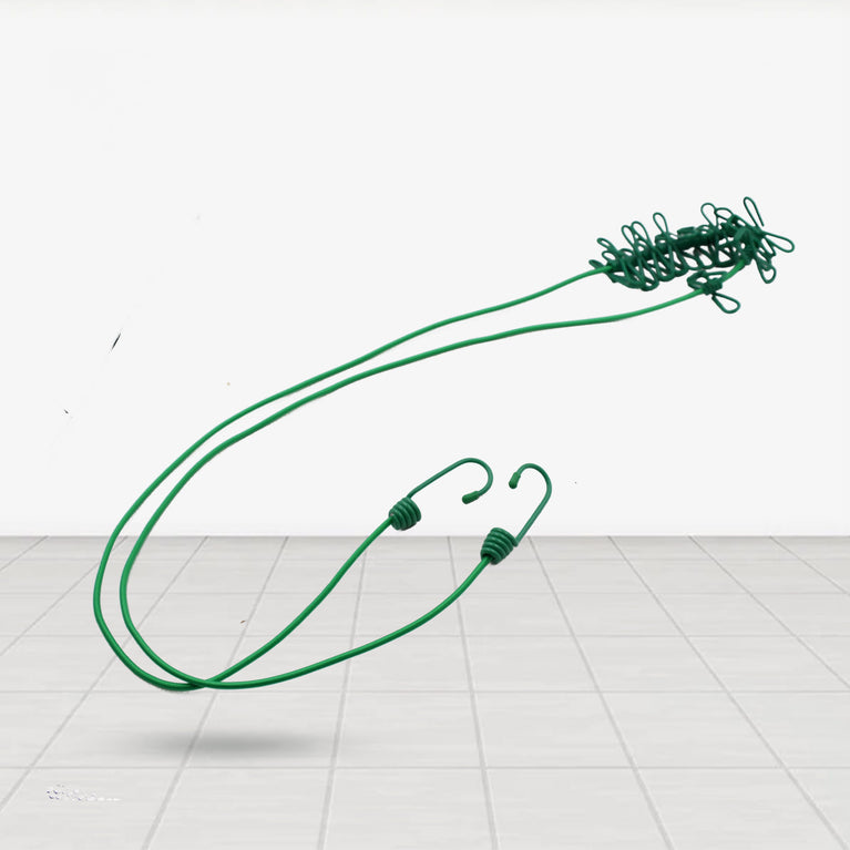 9373 Elastic Cloth Drying Rope With 12 Metal Clip Portable Clothes Line For Home Travel