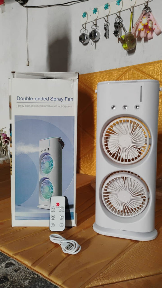 Electric Fan Desktop Double-head Powerful Air Cooler (1 Pc With Remote)