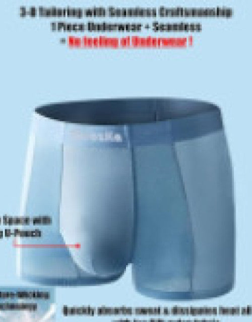 Ice Silk Mesh Mens Underwear - Seamless Trunks for Men - Breathable Boxer Briefs 3-Pack