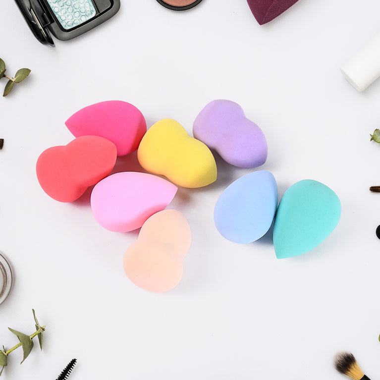 Makeup Beauty Powder Puff (8 Pcs Set With Case Mix Color)