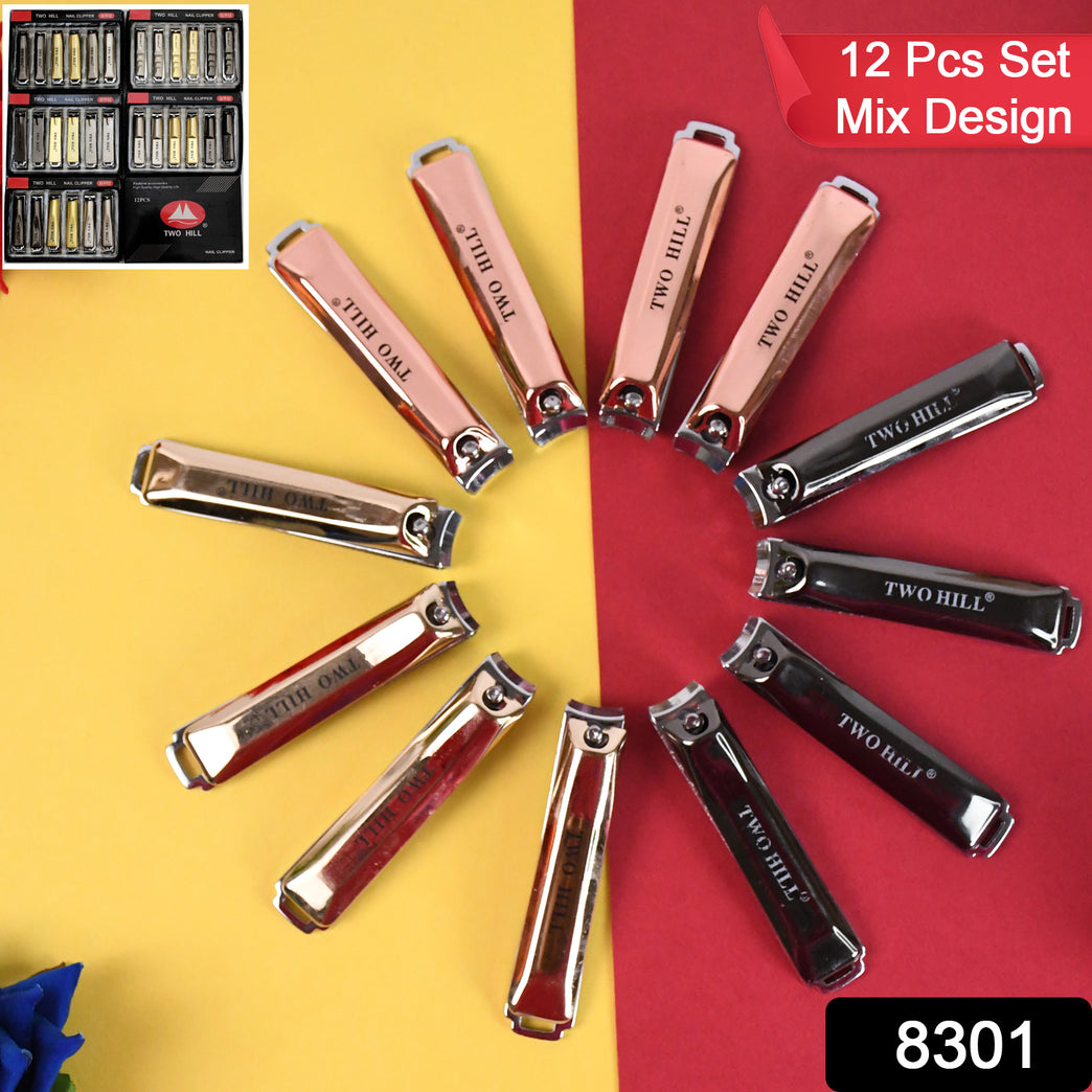 Stainless Steel Cute Nail Clipper With Nail Catcher Nail File (12 Pcs Set Mix Design)