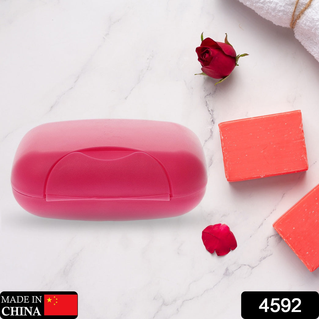 4592 Travel Soap Case Box Plastic Soap Box With Cover Waterproof Leakproof Soap Dish For Bathroom Travel Use (1pc)