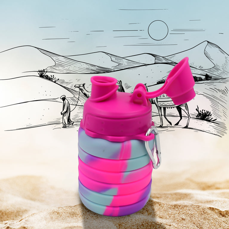 Silicone Foldable Water Bottle (1 Pc 24 Cm Foldable 500 Ml)