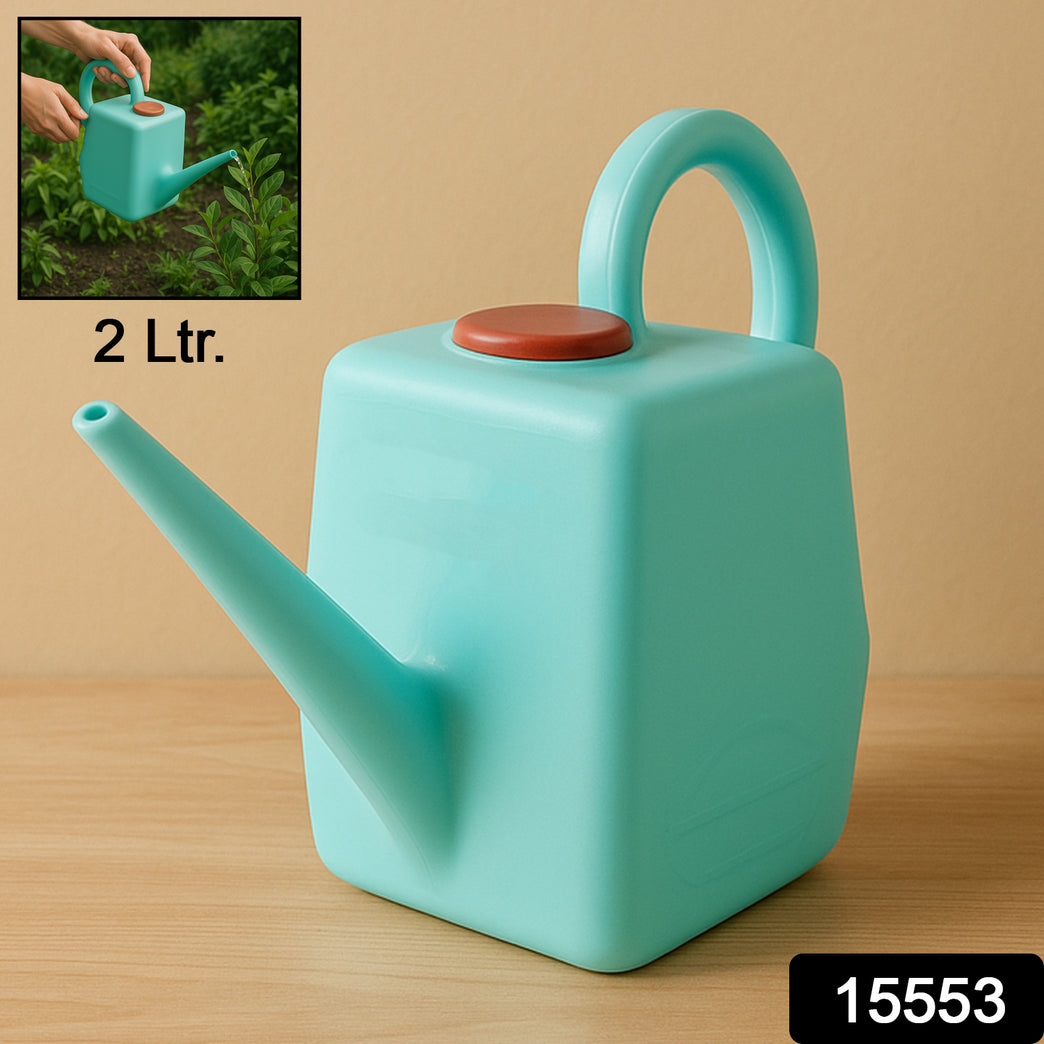 2 Litre Heavy-duty Plastic Gardening Watering Can With Long Spout Ergonomic Handle