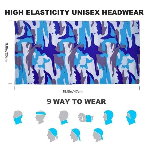1357 Multifunctional Unisex Neck Gaiter Headband For Dust Sun Protection Headwear
